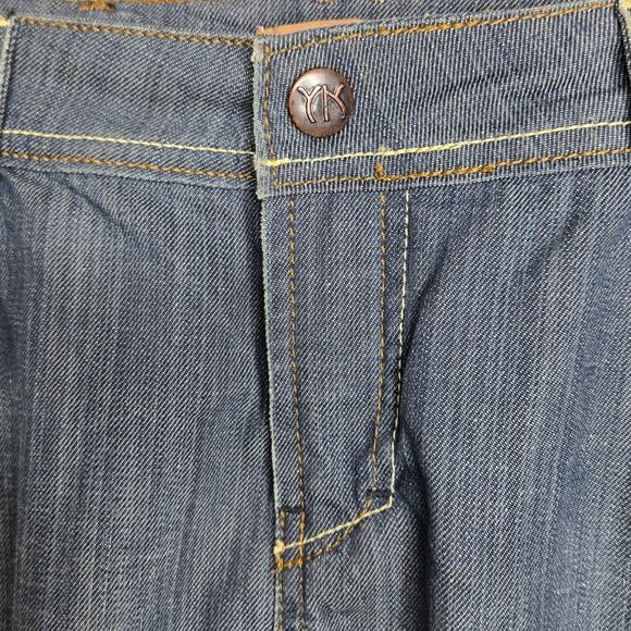 YANÜK Denim Knee-Length Skirt with Front Slit Size 10 NWOT - Picture 4 of 11